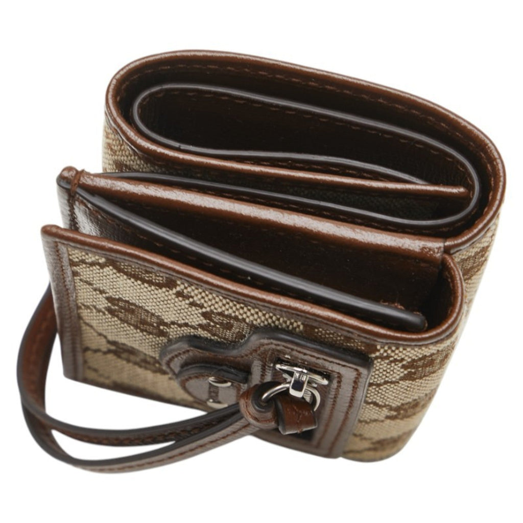 Gucci Brown Canvas Leather Wallet (Bi-Fold) (Pre-Owned)