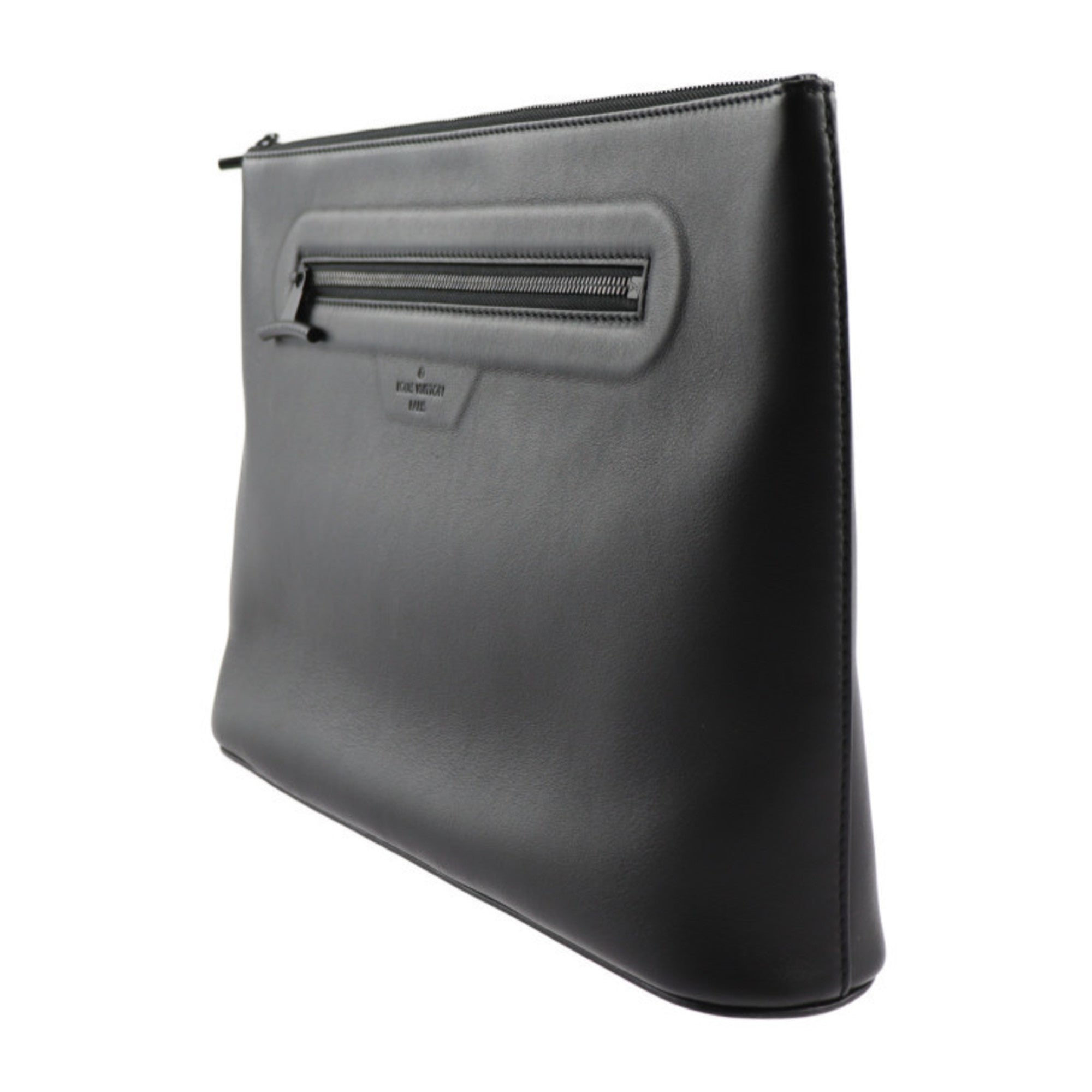 Louis Vuitton Black Leather Clutch Bag (Pre-Owned)