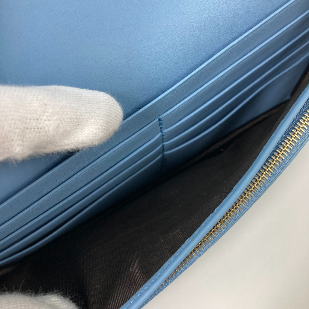 Gucci Blue Leather Chain/Shoulder Wallet (Pre-Owned)