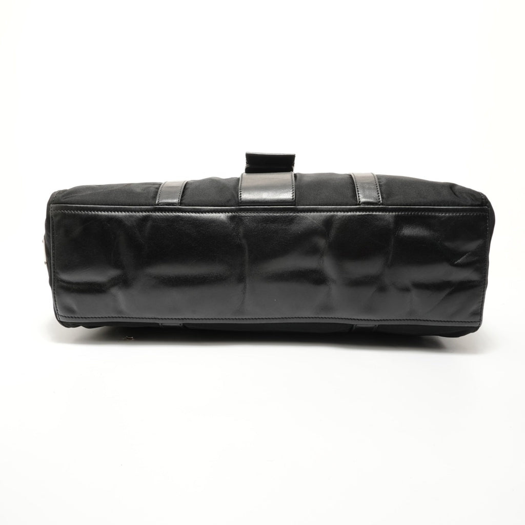 Prada Black Nylon Leather Shoulder Bag (Pre-Owned)