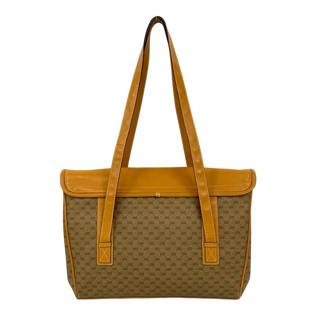 Gucci Brown Leather Pvc Shoulder Bag Tote Bag (Pre-Owned)
