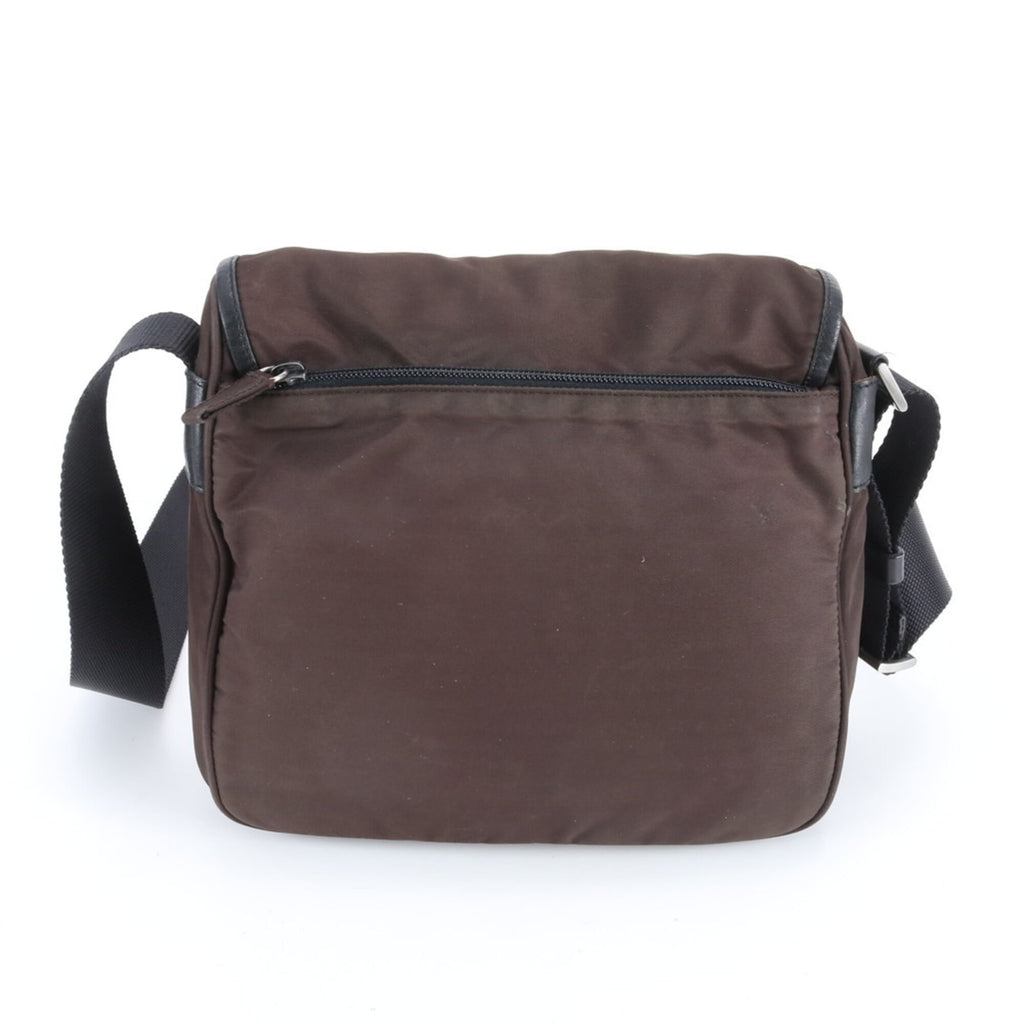 Prada Brown Nylon Tessuto Shoulder Bag (Pre-Owned)