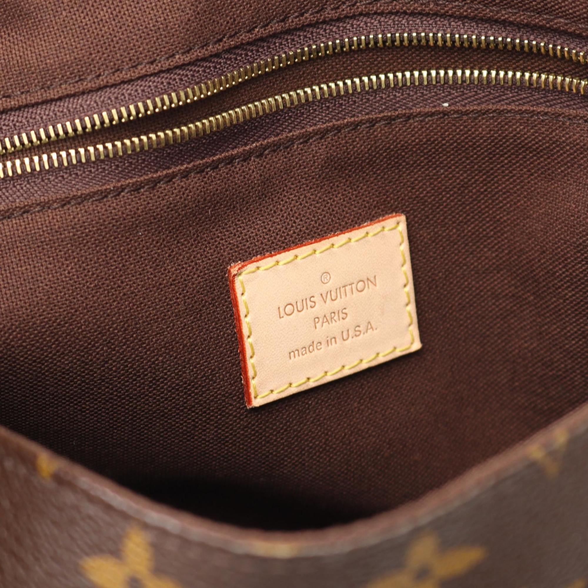 Louis Vuitton Brown Coated Canvas Leather Shoulder Bag (Pre-Owned)