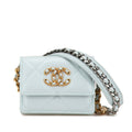 Chanel Light Blue Leather Shoulder Bag (Pre-Owned)