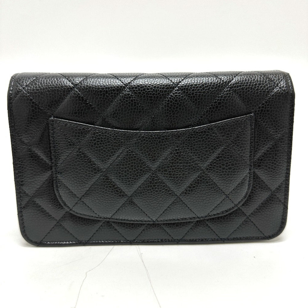Chanel Black Caviar Leather Shoulder Bag (Pre-Owned)