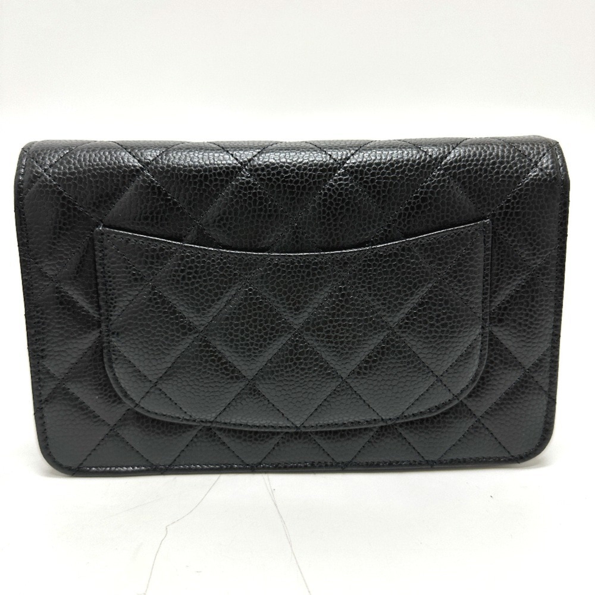 Chanel Black Caviar Leather Shoulder Bag (Pre-Owned)
