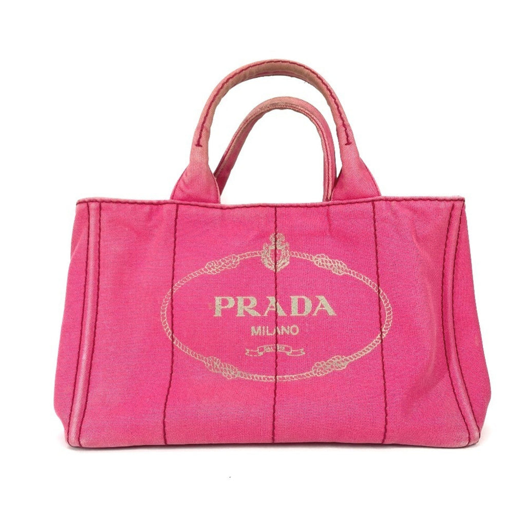 Prada Pink Canvas Handbag Tote Bag (Pre-Owned)