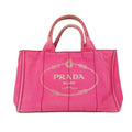 Prada Pink Canvas Handbag Tote Bag (Pre-Owned)
