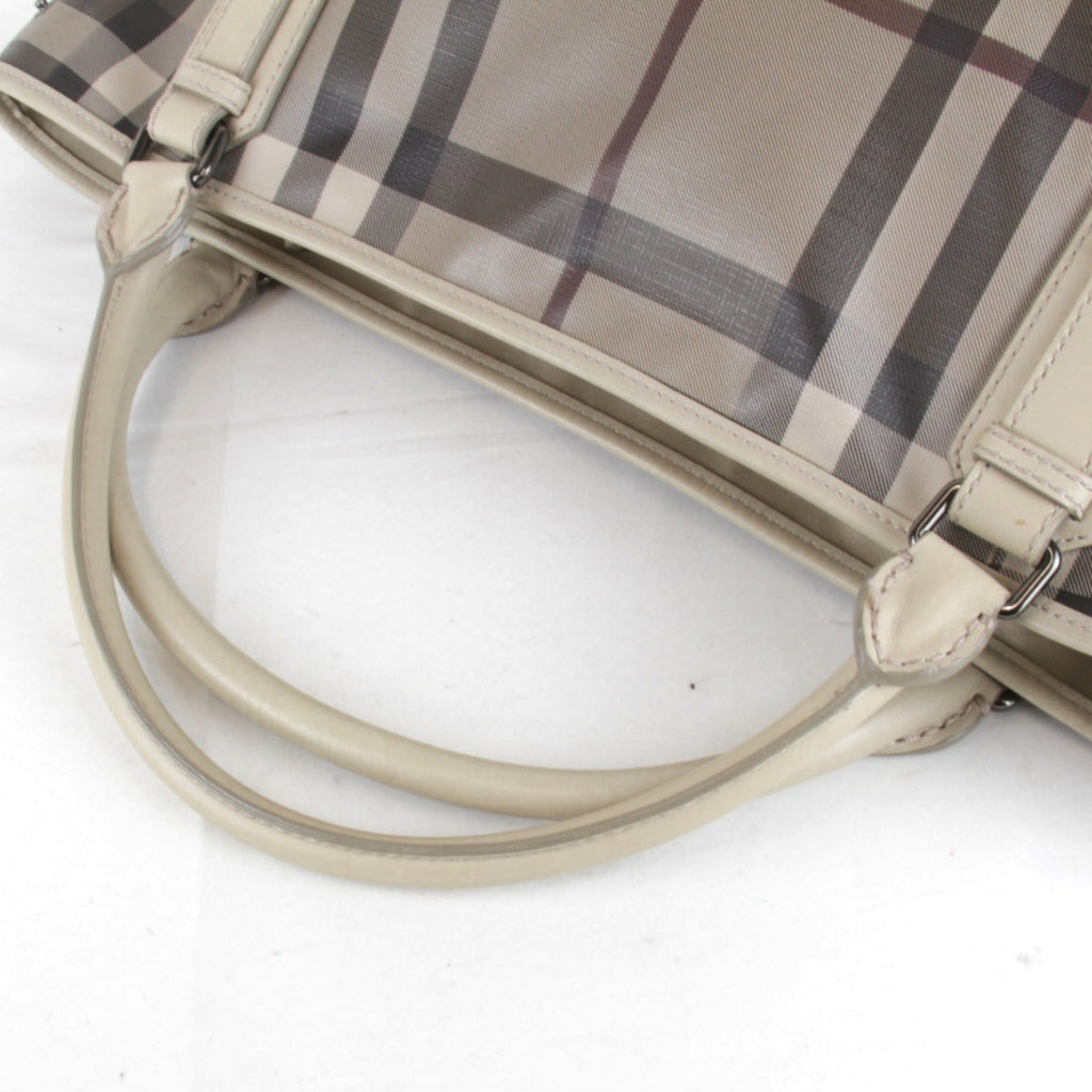 Burberry Beige Pvc Handbag Tote Bag (Pre-Owned)