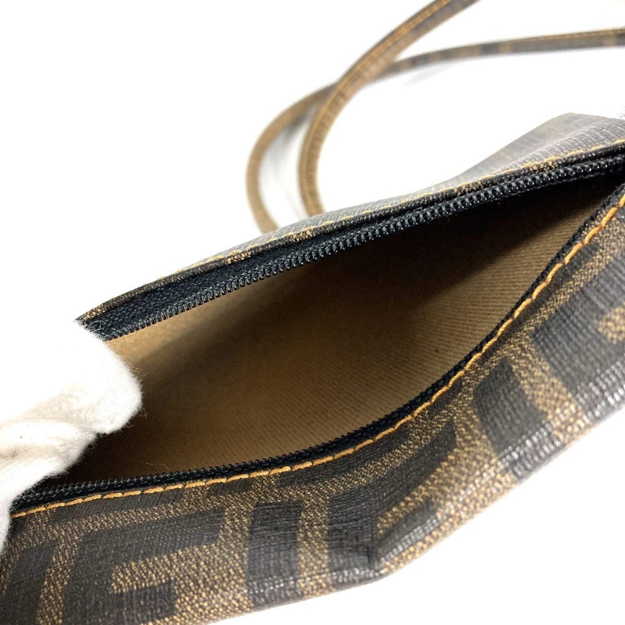Fendi Zucca Brown Pvc Handbag Pouch Shoulder Bag Tote Bag (Pre-Owned)