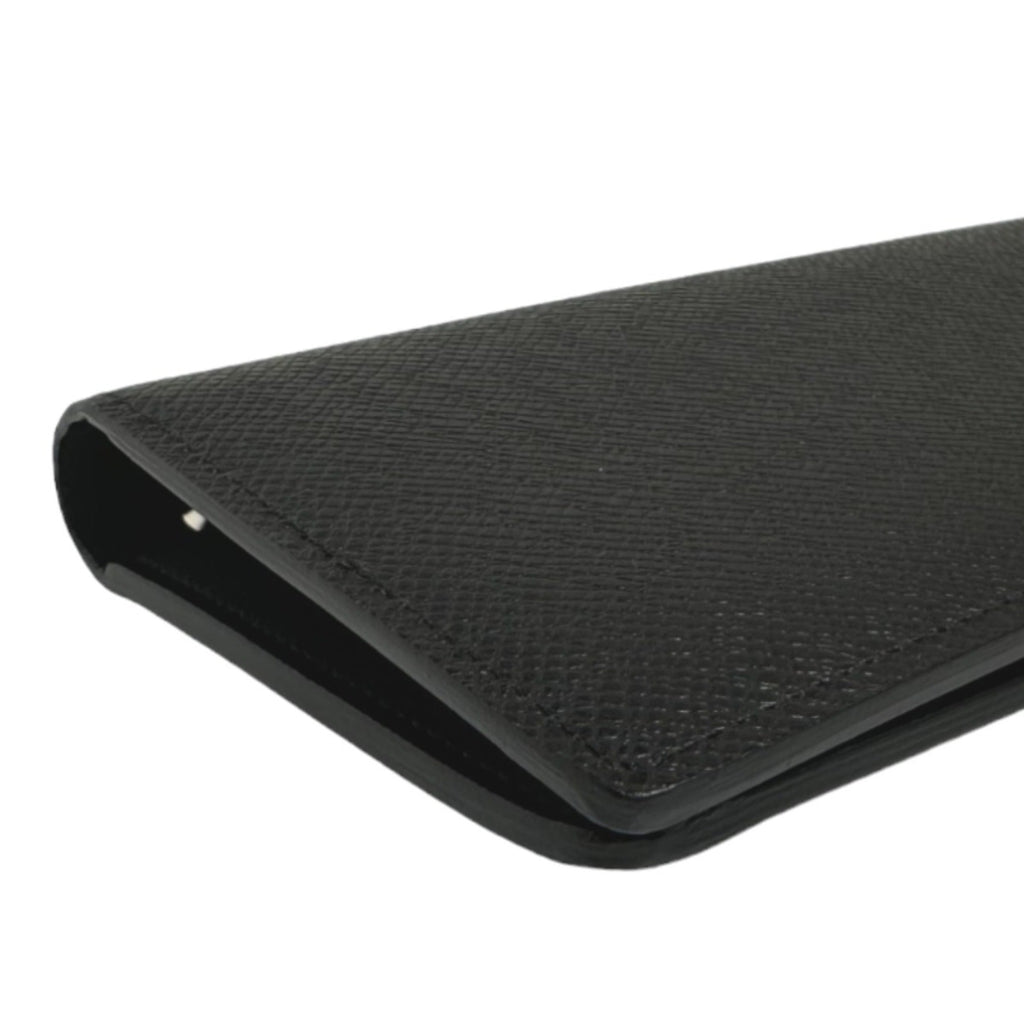 Louis Vuitton Black Taiga Leather Long Wallet (Bi-Fold) (Pre-Owned)