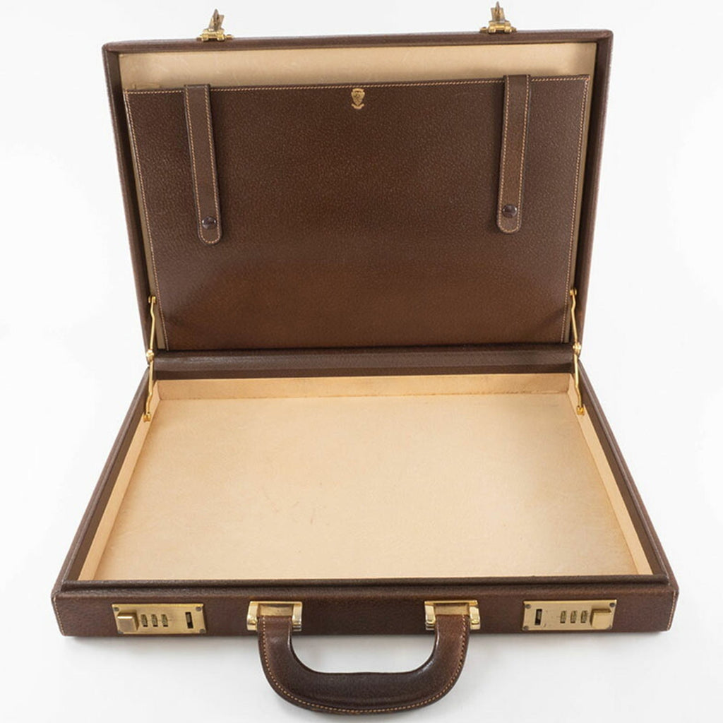 Gucci Brown Leather Attaché Case (Pre-Owned)
