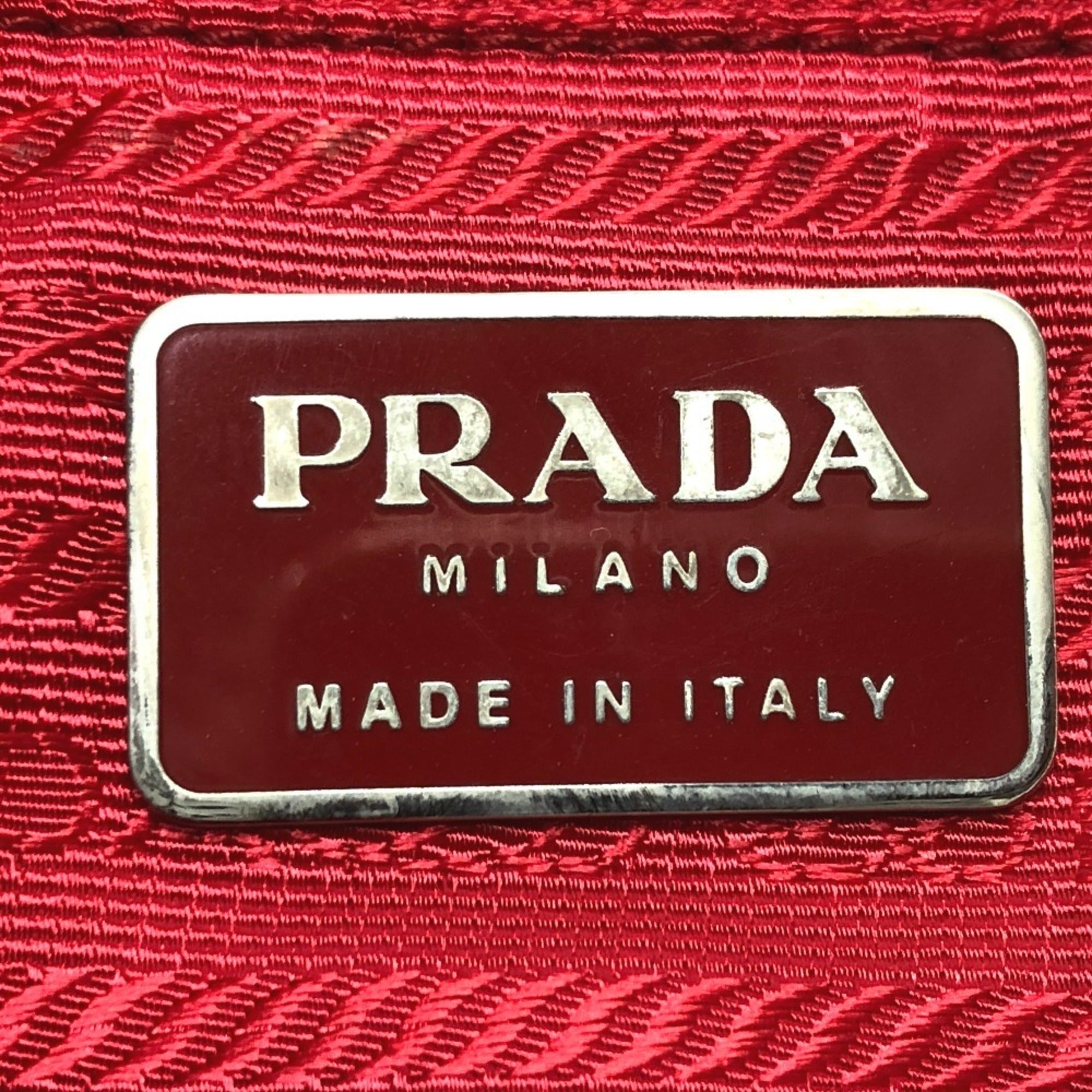 Prada Red Color Nylon Backpack (Pre-Owned)