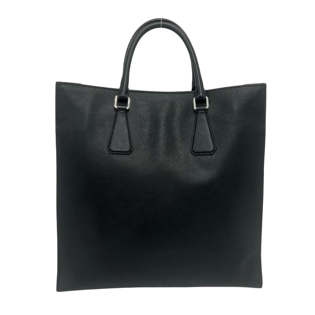Prada Black Leather Handbag Tote Bag (Pre-Owned)