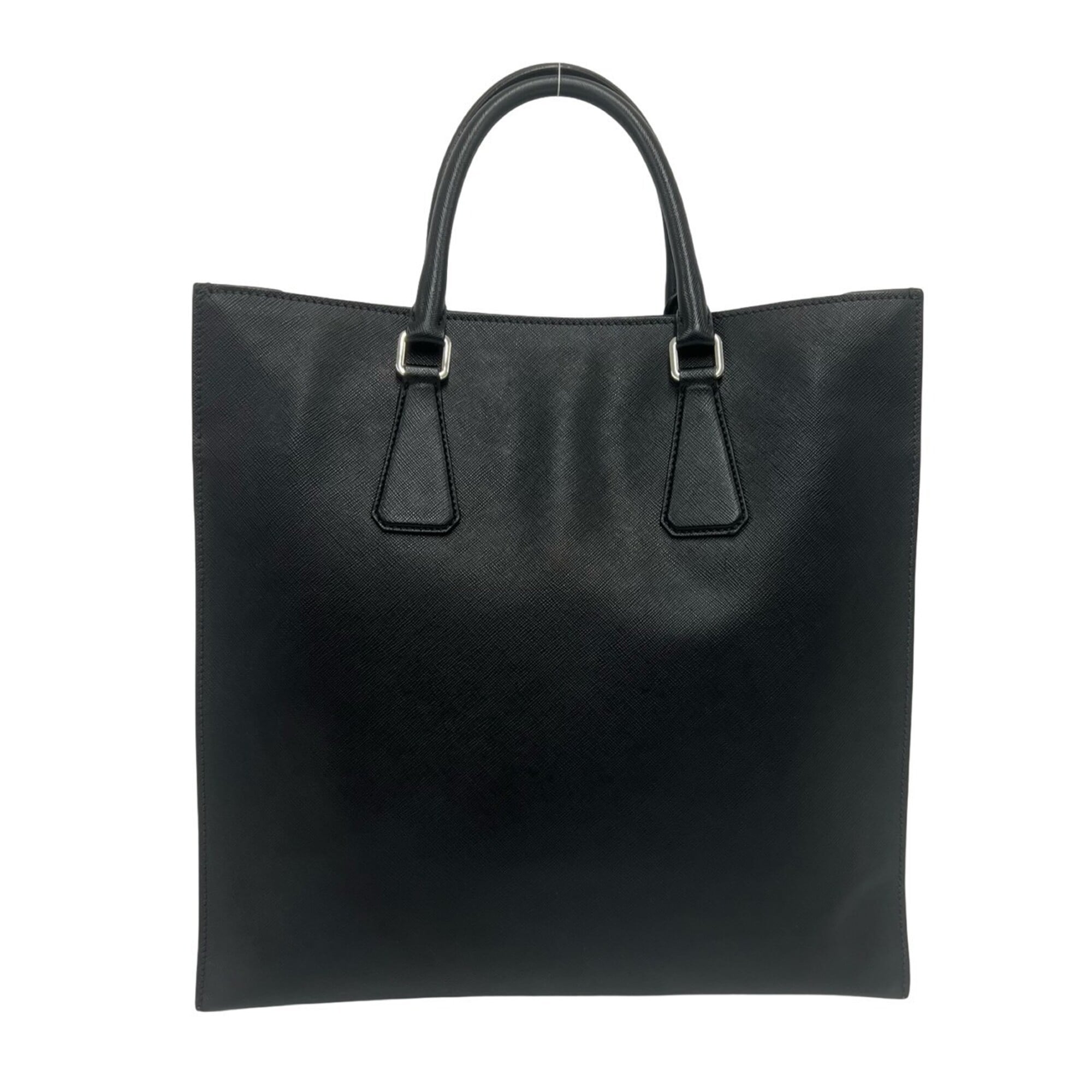 Prada Black Leather Handbag Tote Bag (Pre-Owned)