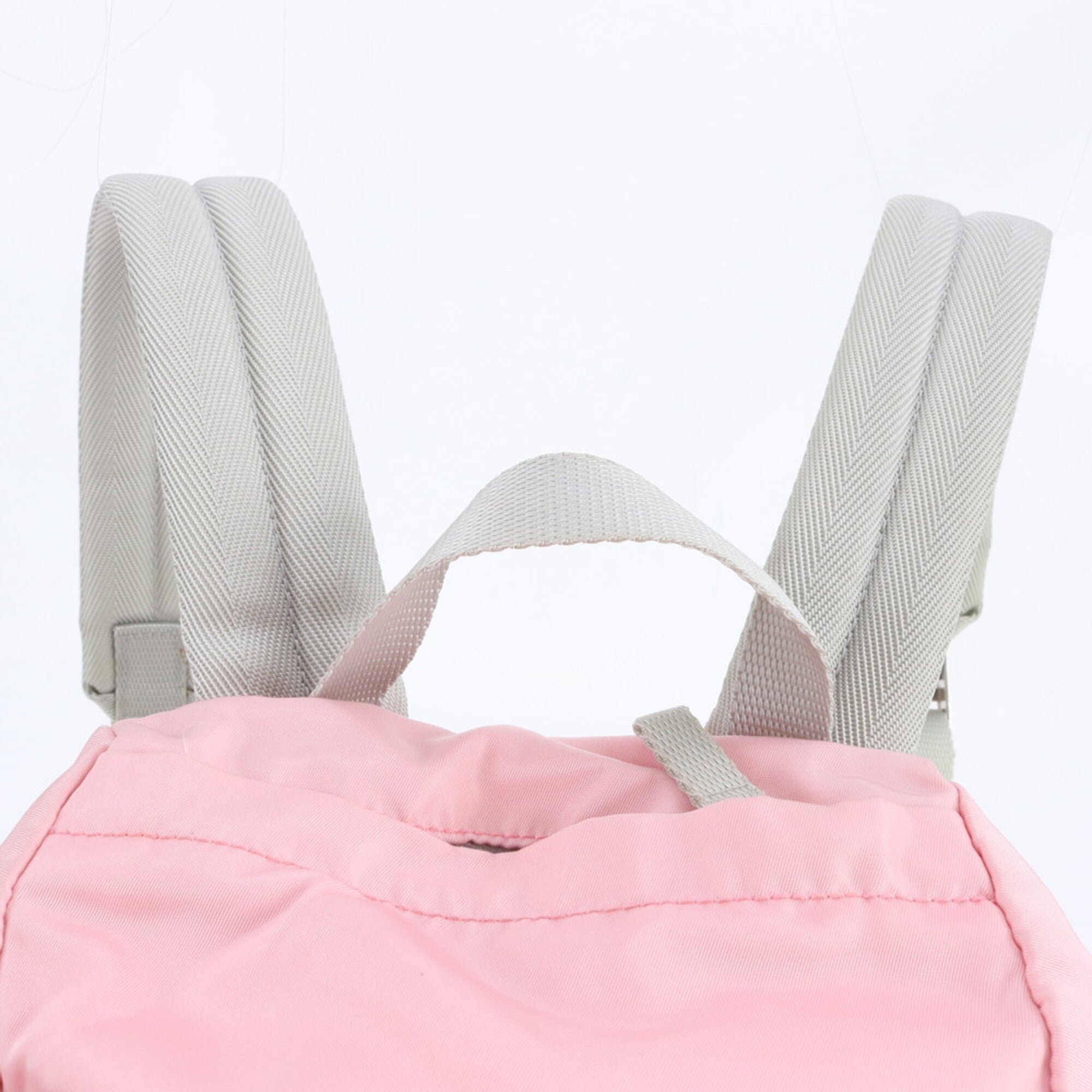 Prada Gray Pink Nylon Leather Backpack (Pre-Owned)