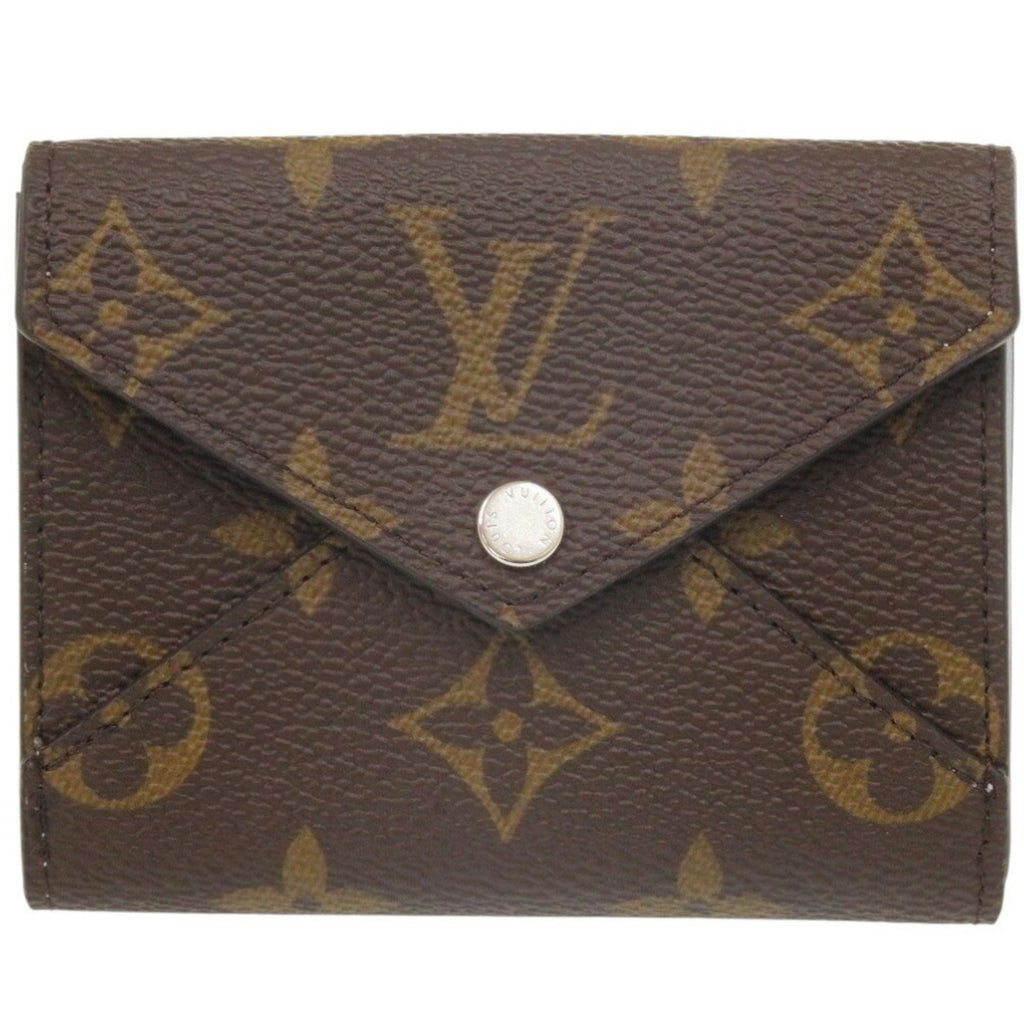 Louis Vuitton Blue Brown Monogram Monogram Leather Wallet (Tri-Fold) (Pre-Owned)
