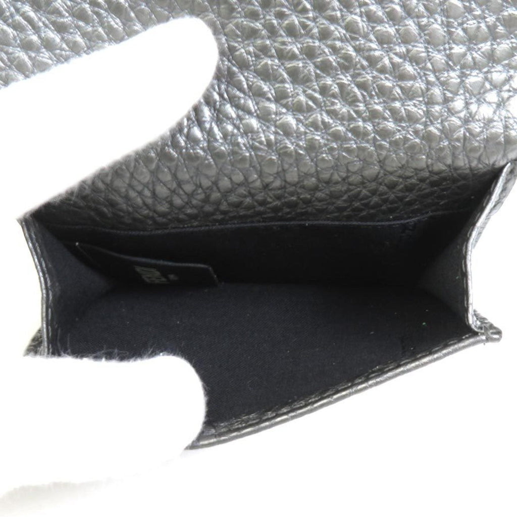 Fendi Metallic Gray Leather Wallet (Tri-Fold) (Pre-Owned)