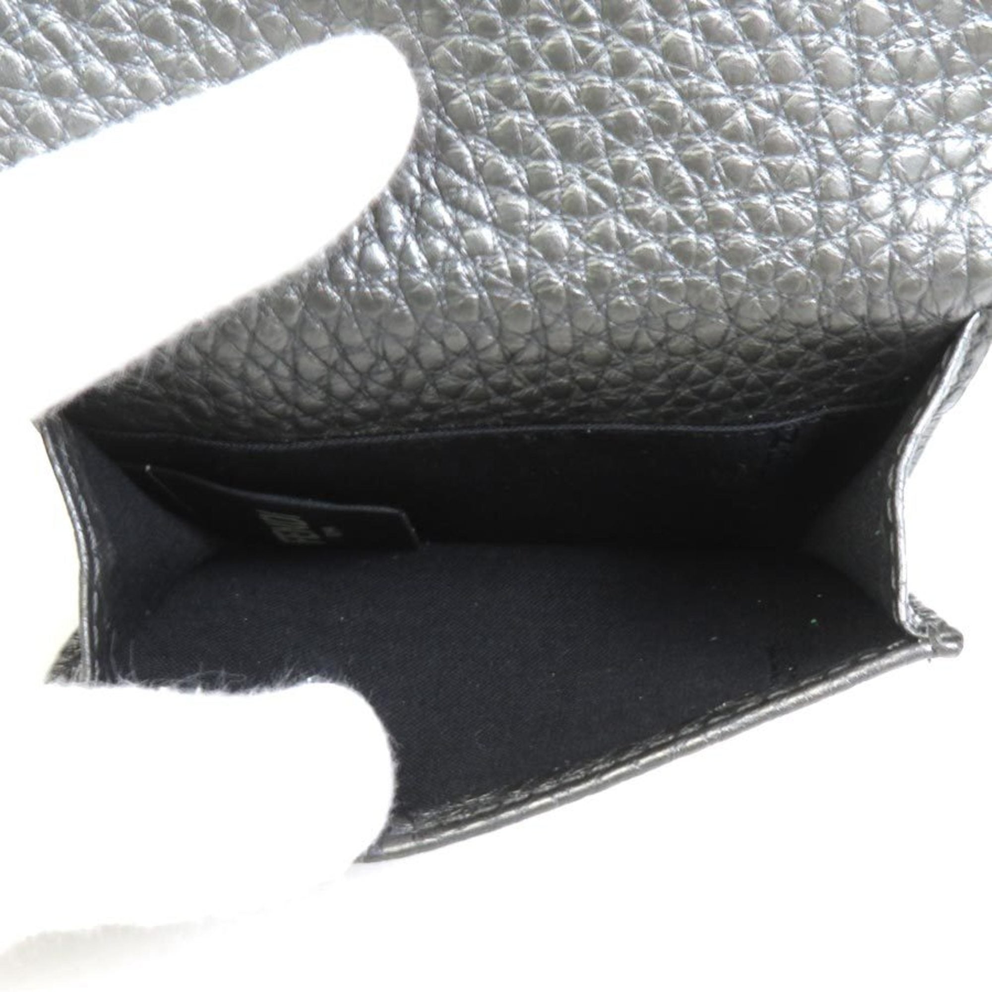 Fendi Metallic Gray Leather Wallet (Tri-Fold) (Pre-Owned)