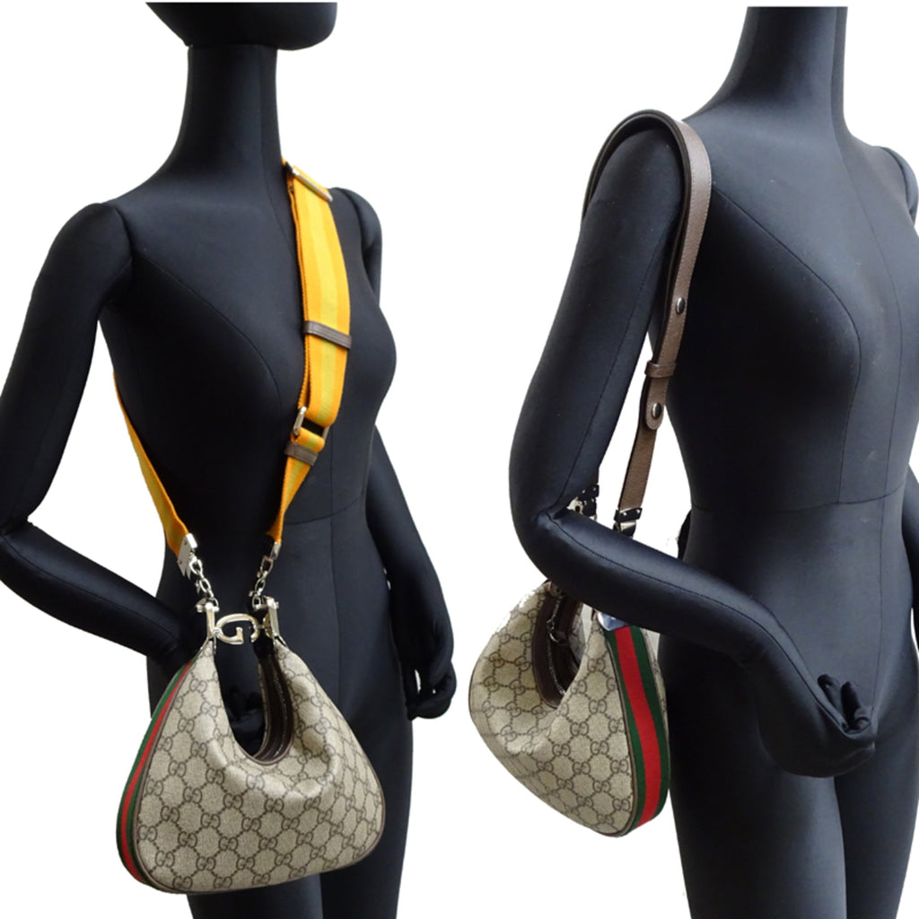 Gucci Beige Brown Orange Gg Supreme Leather Shoulder Bag (Pre-Owned)