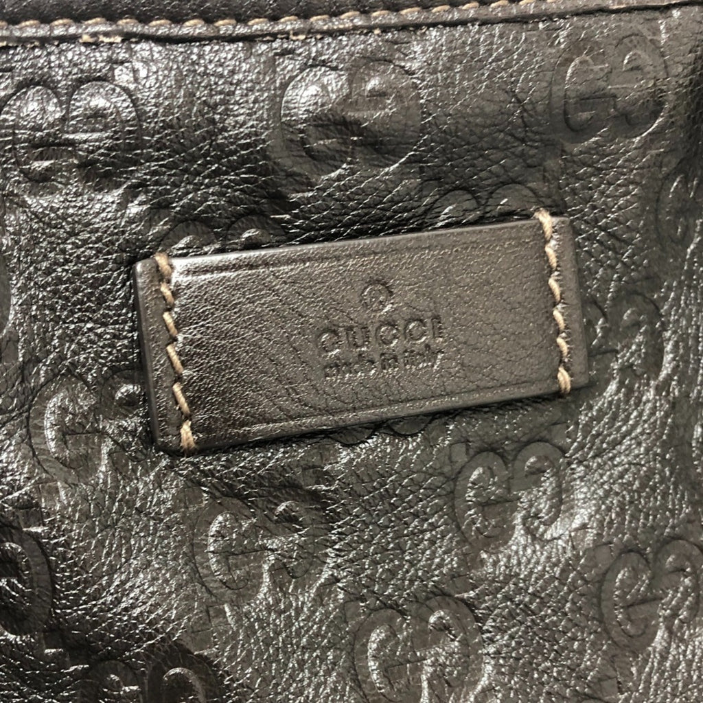 Gucci Brown Leather Handbag Tote Bag (Pre-Owned)