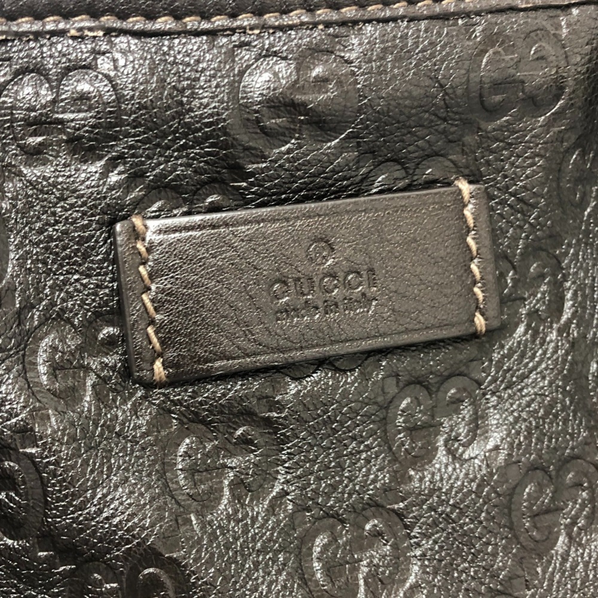 Gucci Brown Leather Handbag Tote Bag (Pre-Owned)