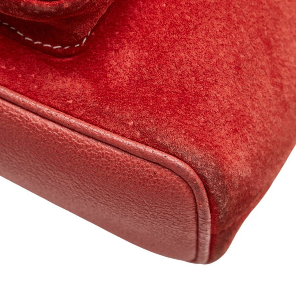 Gucci Bamboo Red Color Suede Leather Backpack (Pre-Owned)