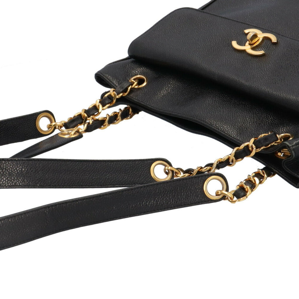 Chanel Black Grained Calfskin Tote Bag (Pre-Owned)