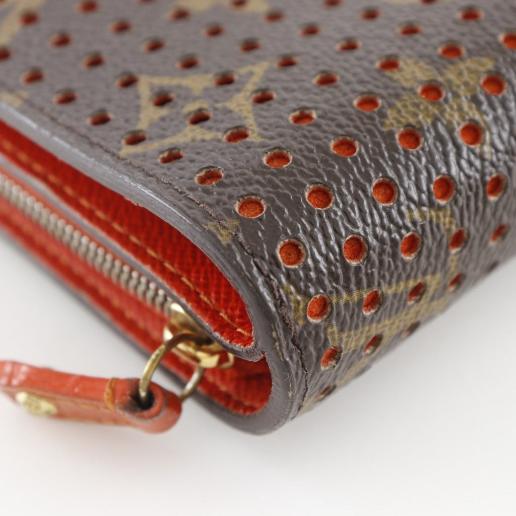 Louis Vuitton Lv Orange Orange Monogram Perforated Wallet (Bi-Fold) (Pre-Owned)
