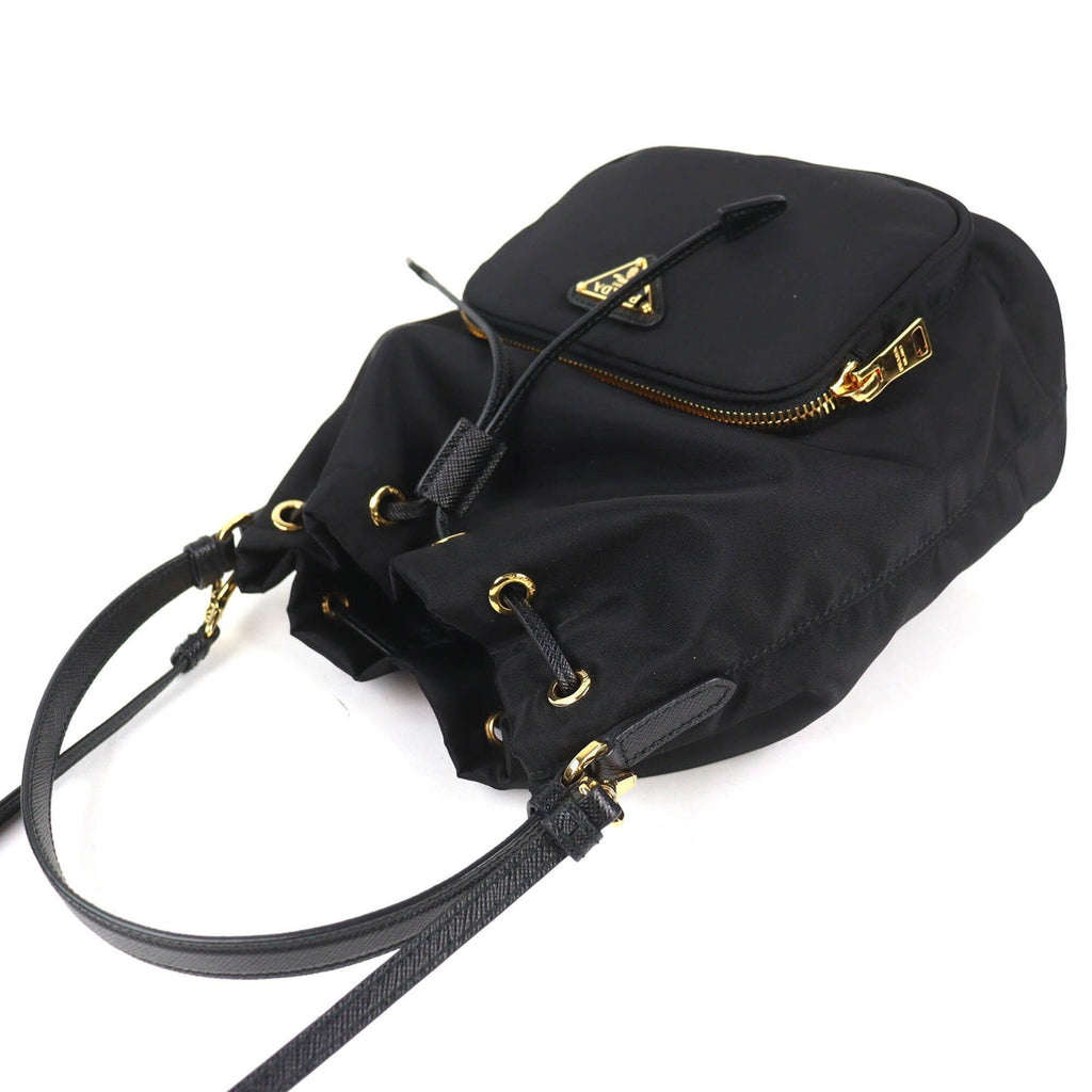 Prada Black Nylon Leather Shoulder Bag (Pre-Owned)