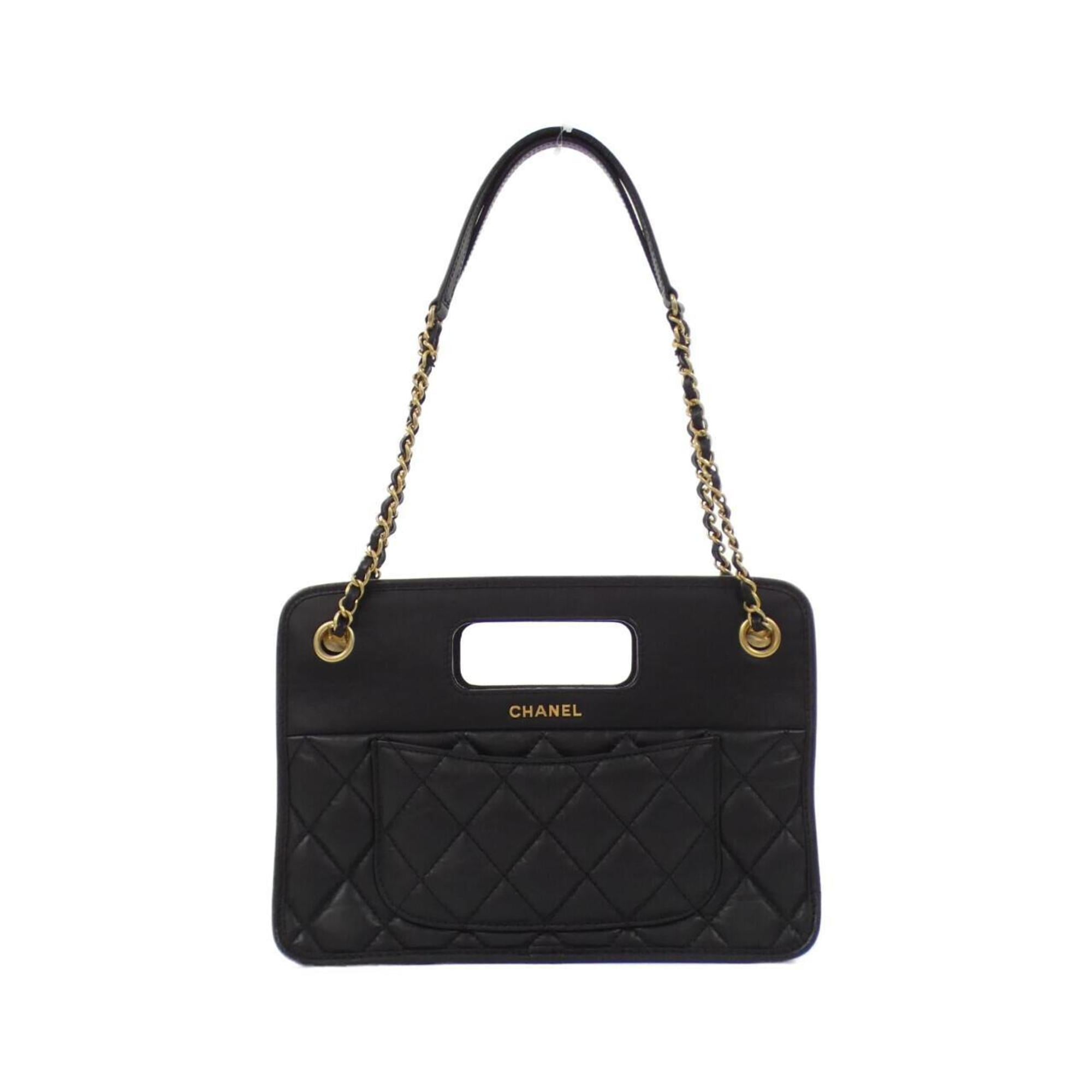 Chanel Black Leather Shoulder Bag (Pre-Owned)