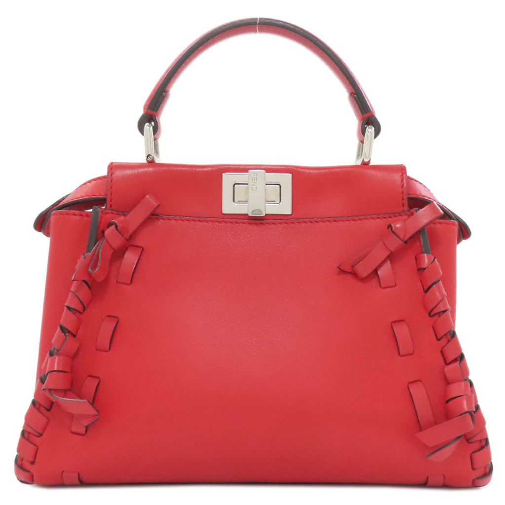 Fendi Red Color Leather Handbag (Pre-Owned)