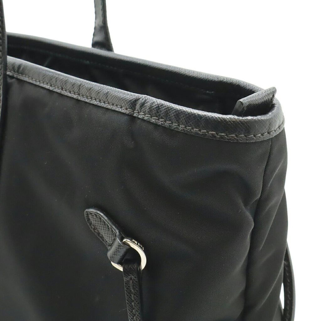 Prada Black Nero Nylon Leather Shoulder Bag Tote Bag (Pre-Owned)