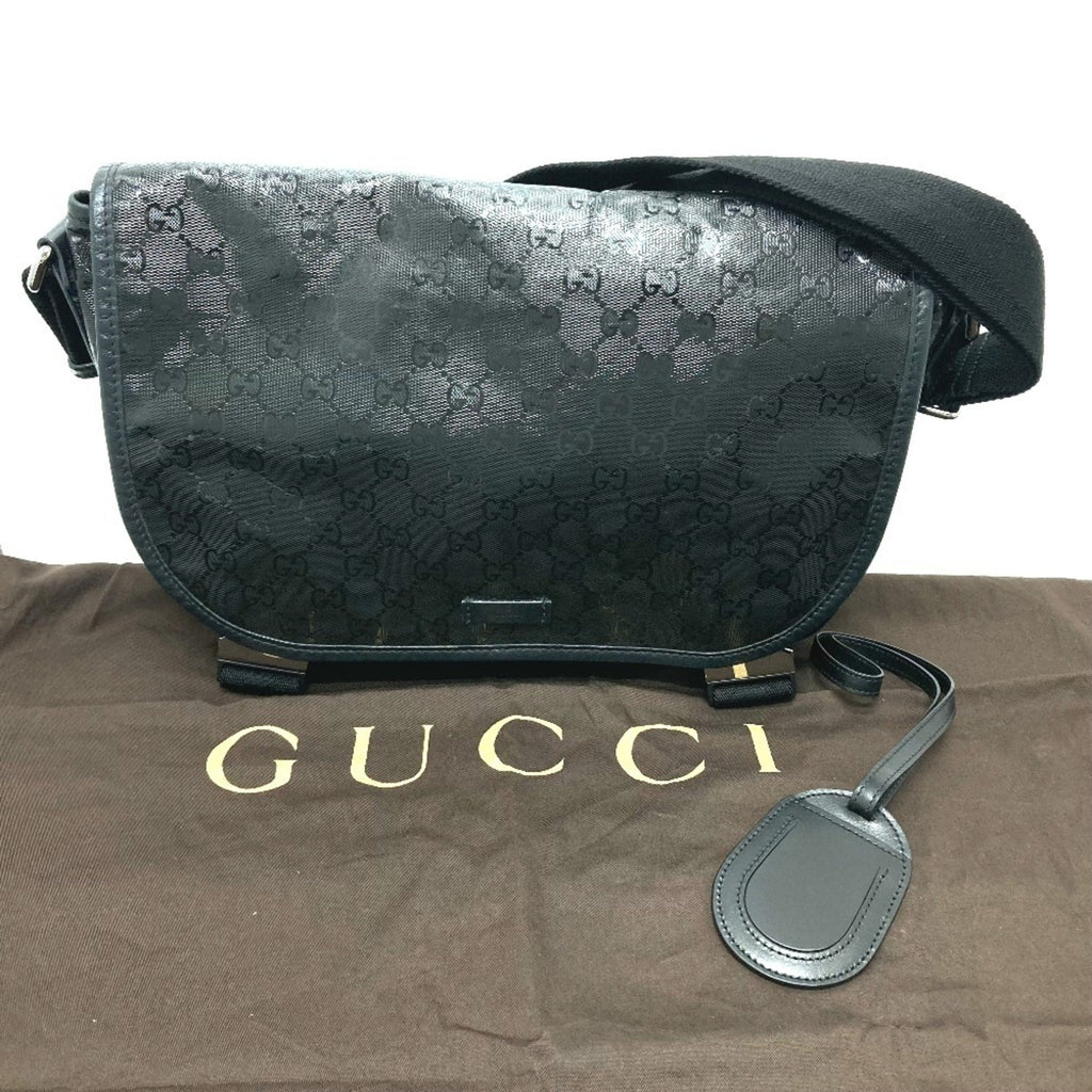 Gucci Black Gg Imprimé Messenger Bag Shoulder Bag (Pre-Owned)