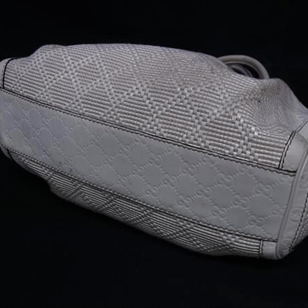 Gucci Ivory Straw Leather Handbag Shoulder Bag Tote Bag (Pre-Owned)
