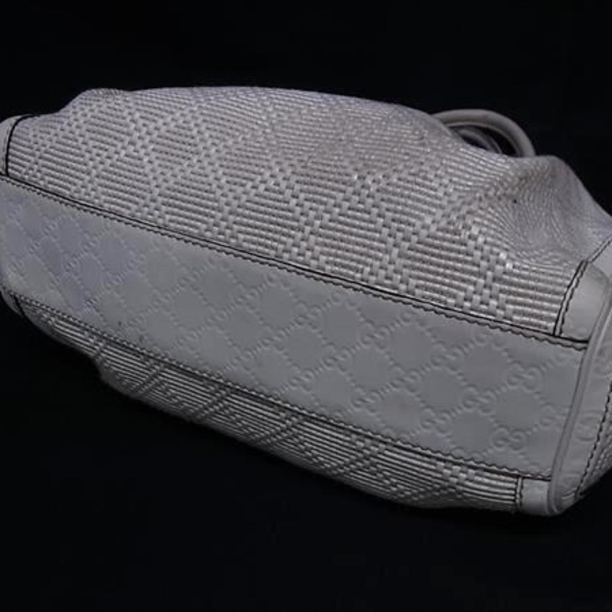 Gucci Ivory Straw Leather Handbag Shoulder Bag Tote Bag (Pre-Owned)