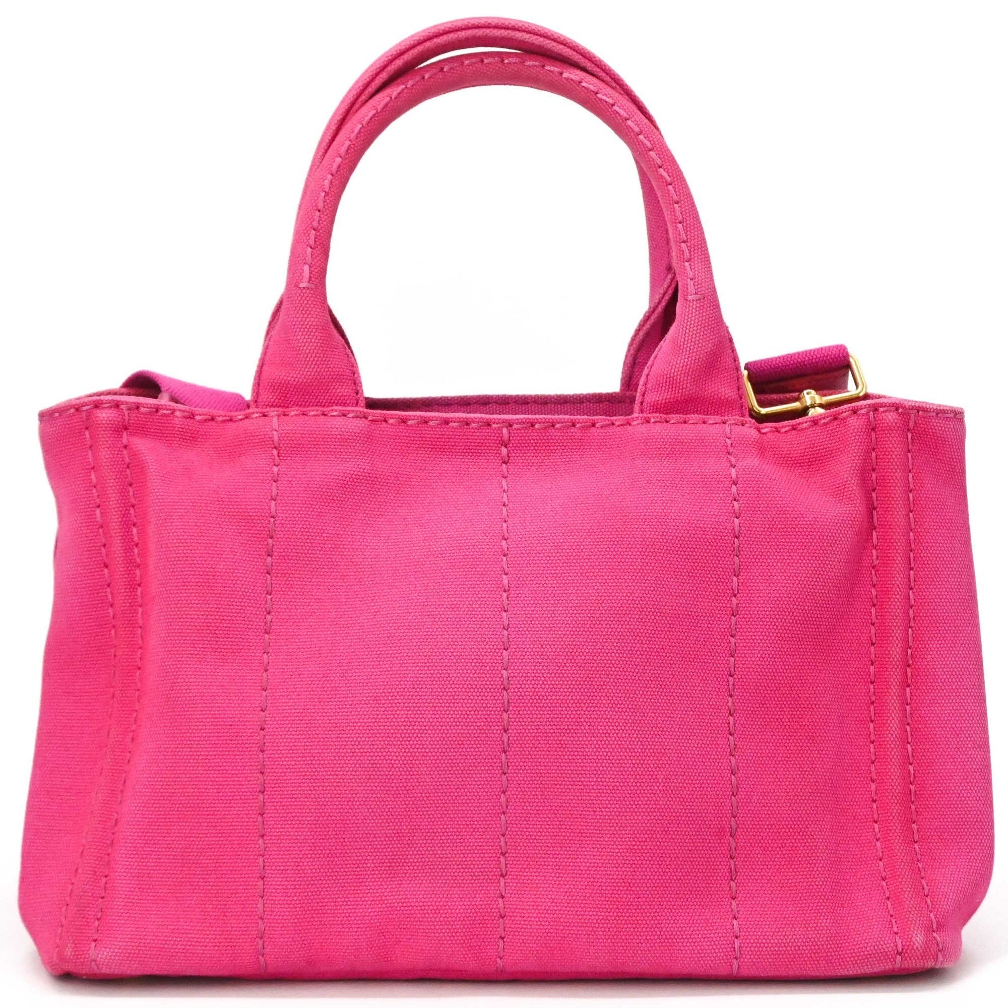 Prada Pink Canvas Handbag Shoulder Bag (Pre-Owned)