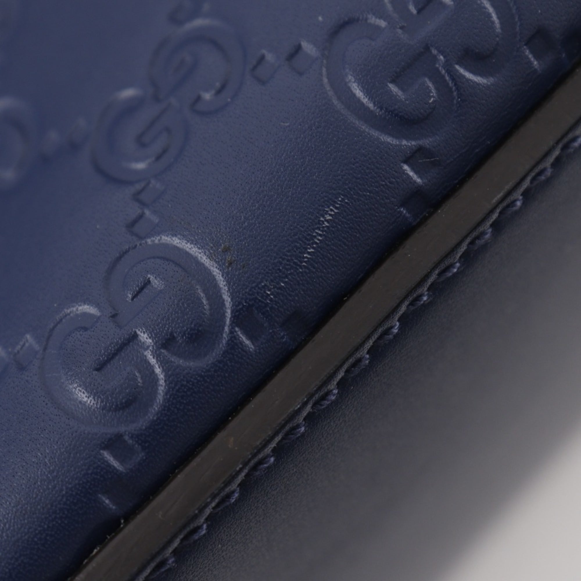 Gucci Navy Leather Handbag (Pre-Owned)
