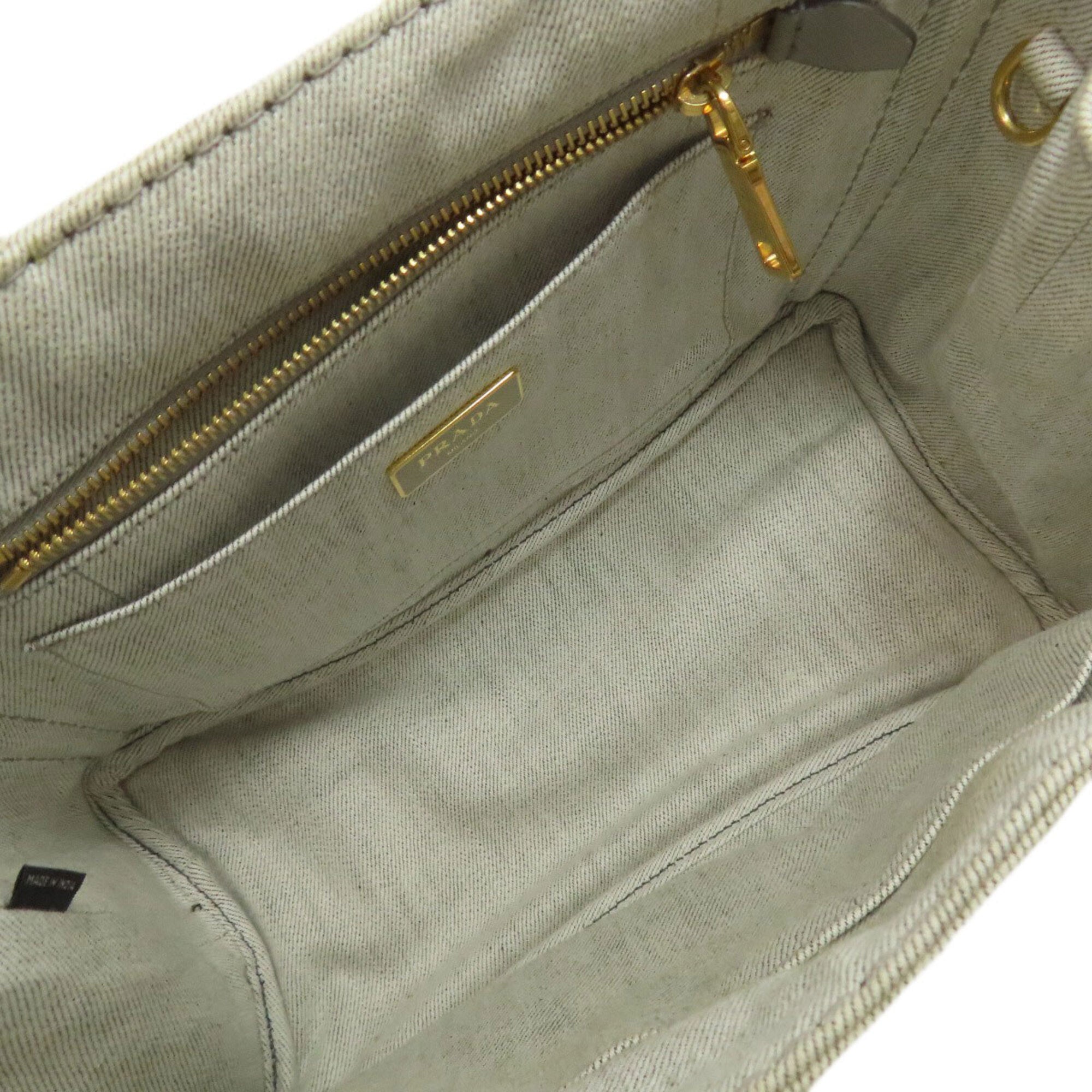 Prada Gray Denim Handbag (Pre-Owned)