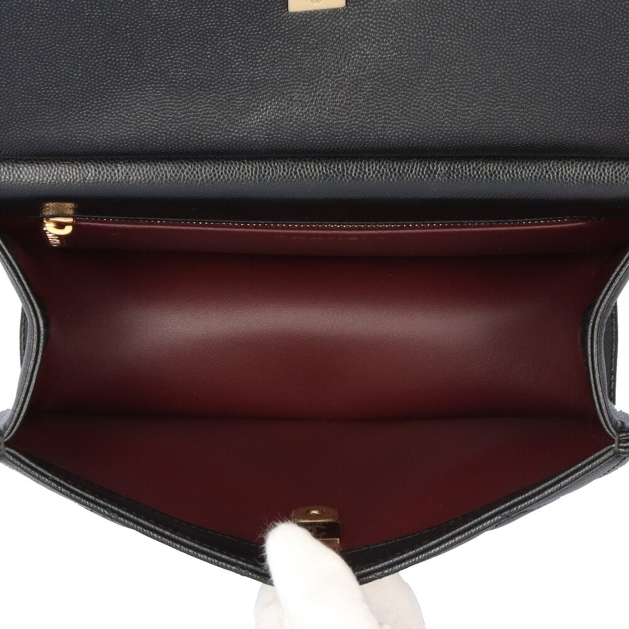 Chanel Black Caviar Leather Shoulder Bag (Pre-Owned)