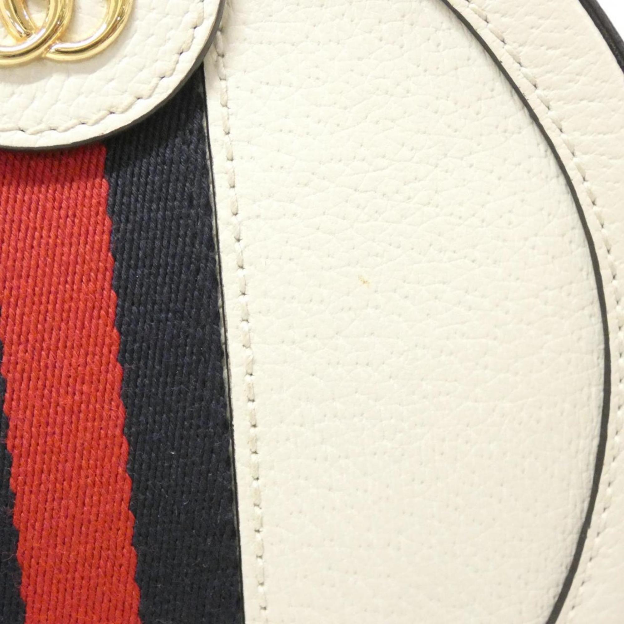 Gucci Ophidia White Leather Shoulder Bag (Pre-Owned)