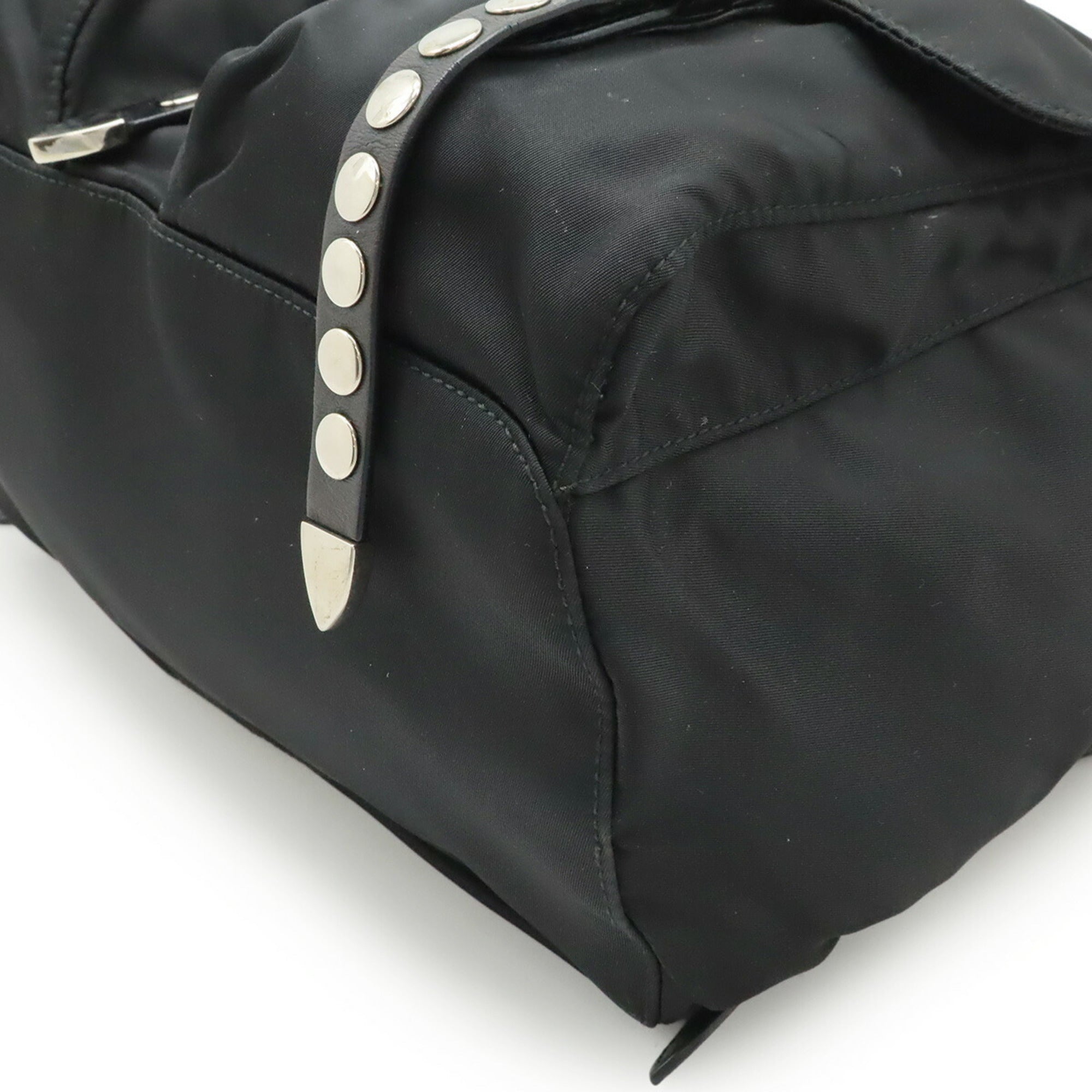 Prada Black Nero Nylon Leather Backpack (Pre-Owned)