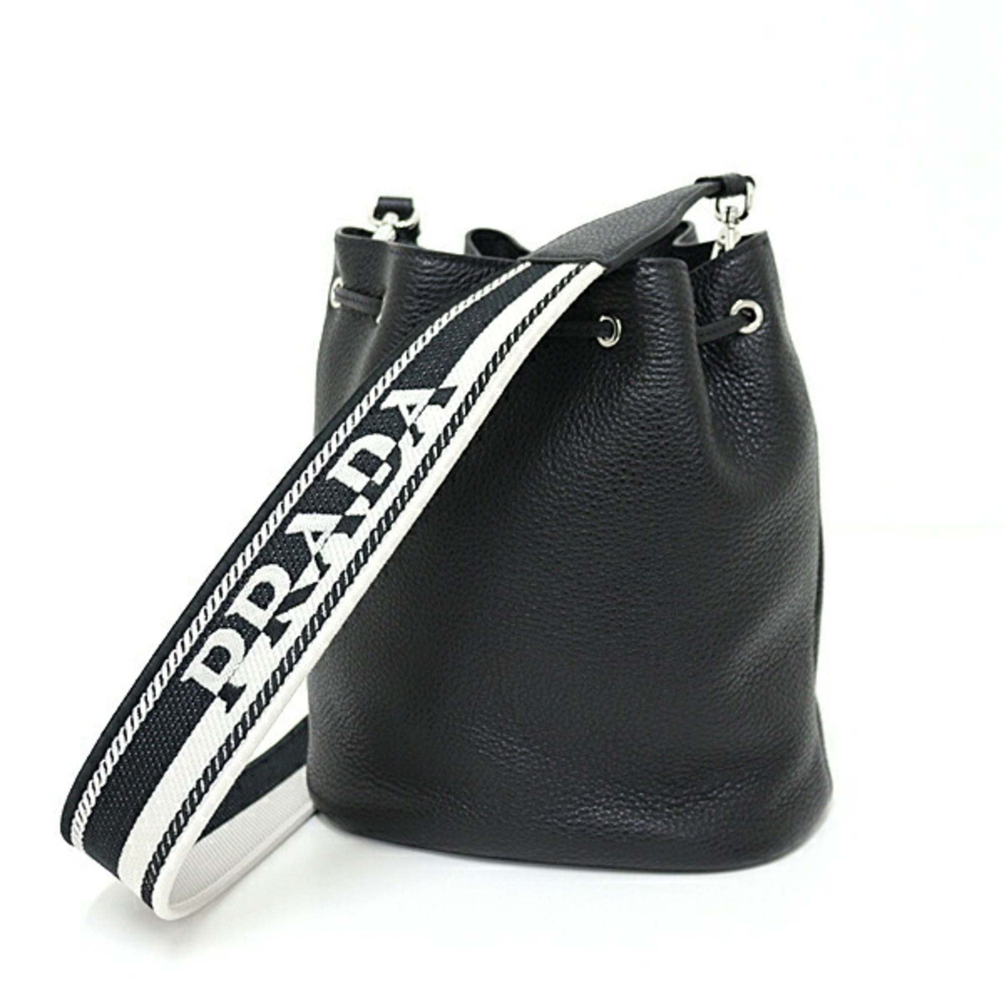 Prada Black Nero Leather Shoulder Bag (Pre-Owned)
