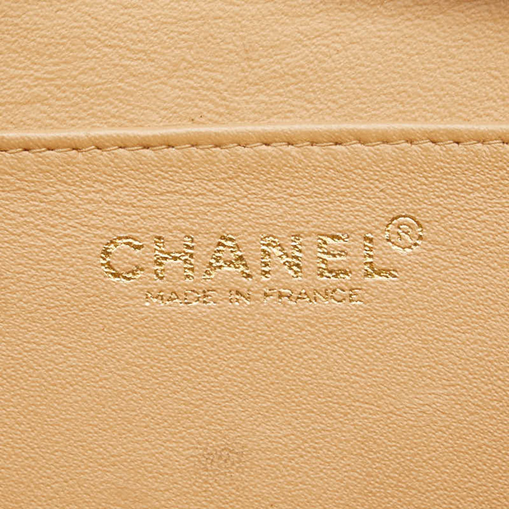 Chanel Beige Brown Canvas Leather Handbag (Pre-Owned)