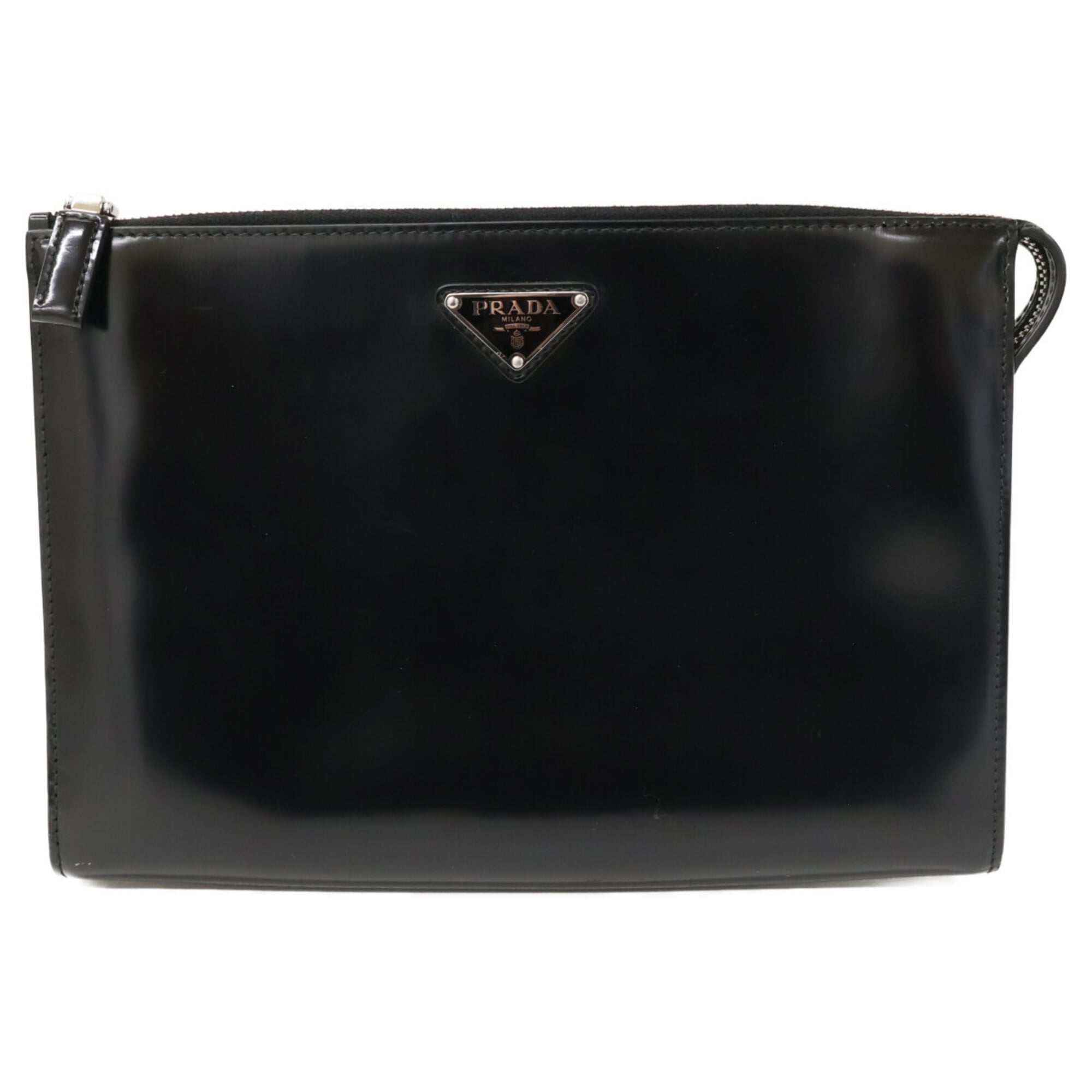 Prada Black Leather Clutch Bag (Pre-Owned)