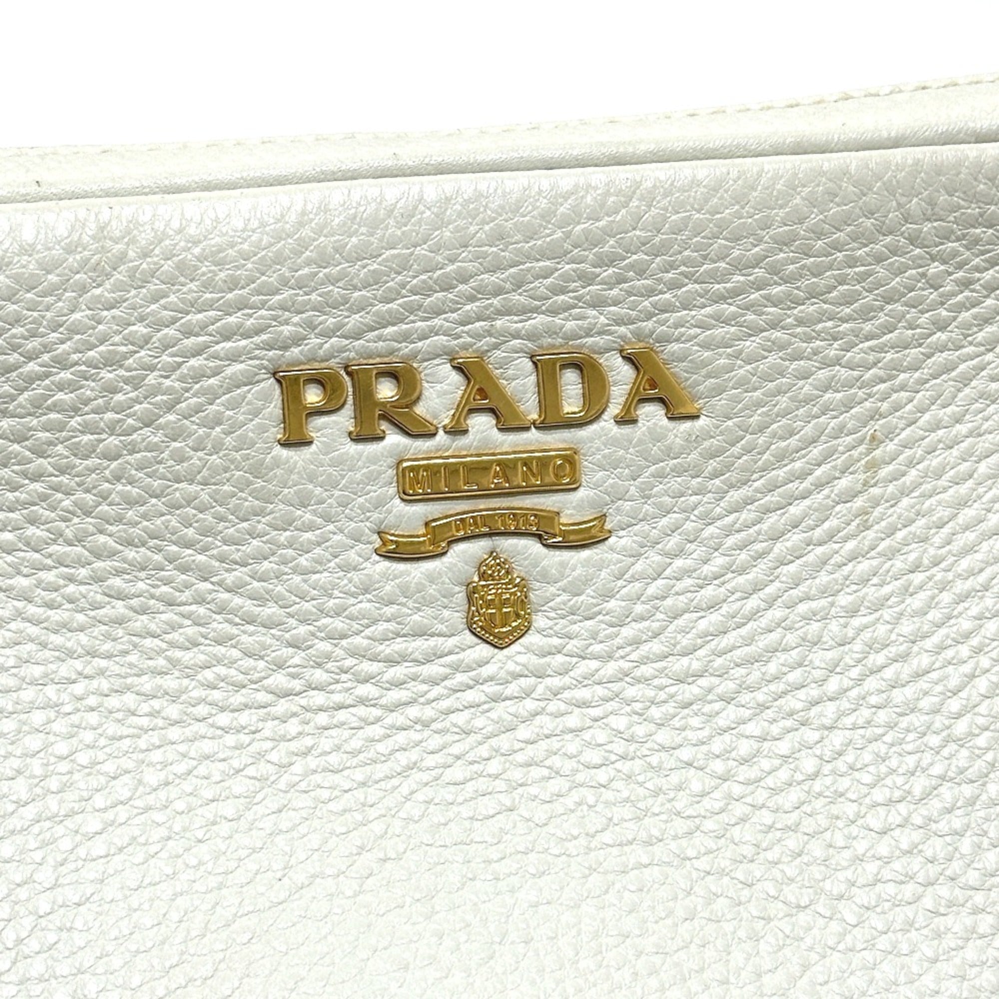 Prada White Leather Shoulder Bag (Pre-Owned)