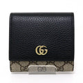 Gucci Beige Black Gg Supreme Canvas Leather Coin Purse/Coin Case (Pre-Owned)