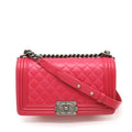 Chanel Pink Grained Calfskin Shoulder Bag (Pre-Owned)