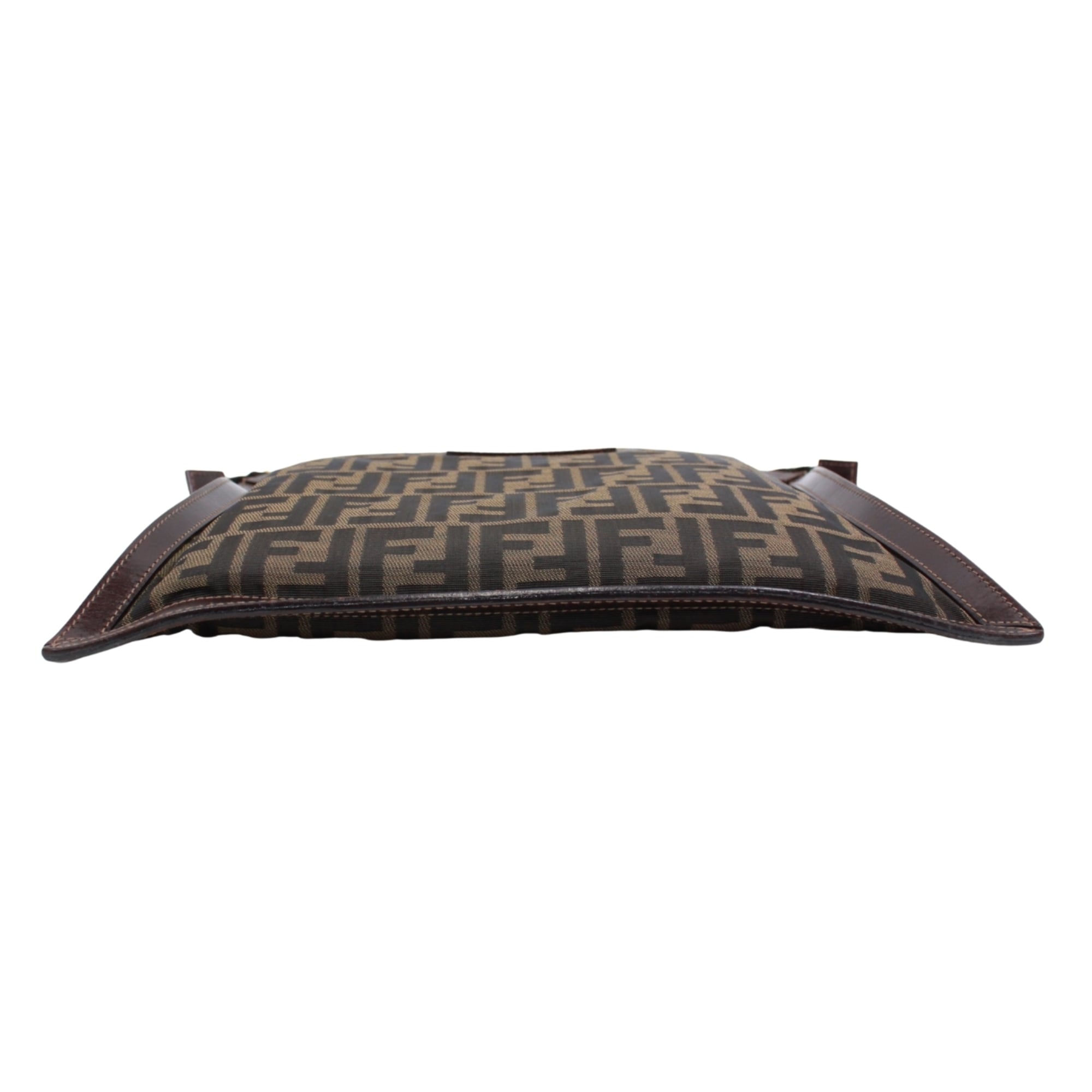 Fendi Brown Canvas Leather Clutch Bag (Pre-Owned)