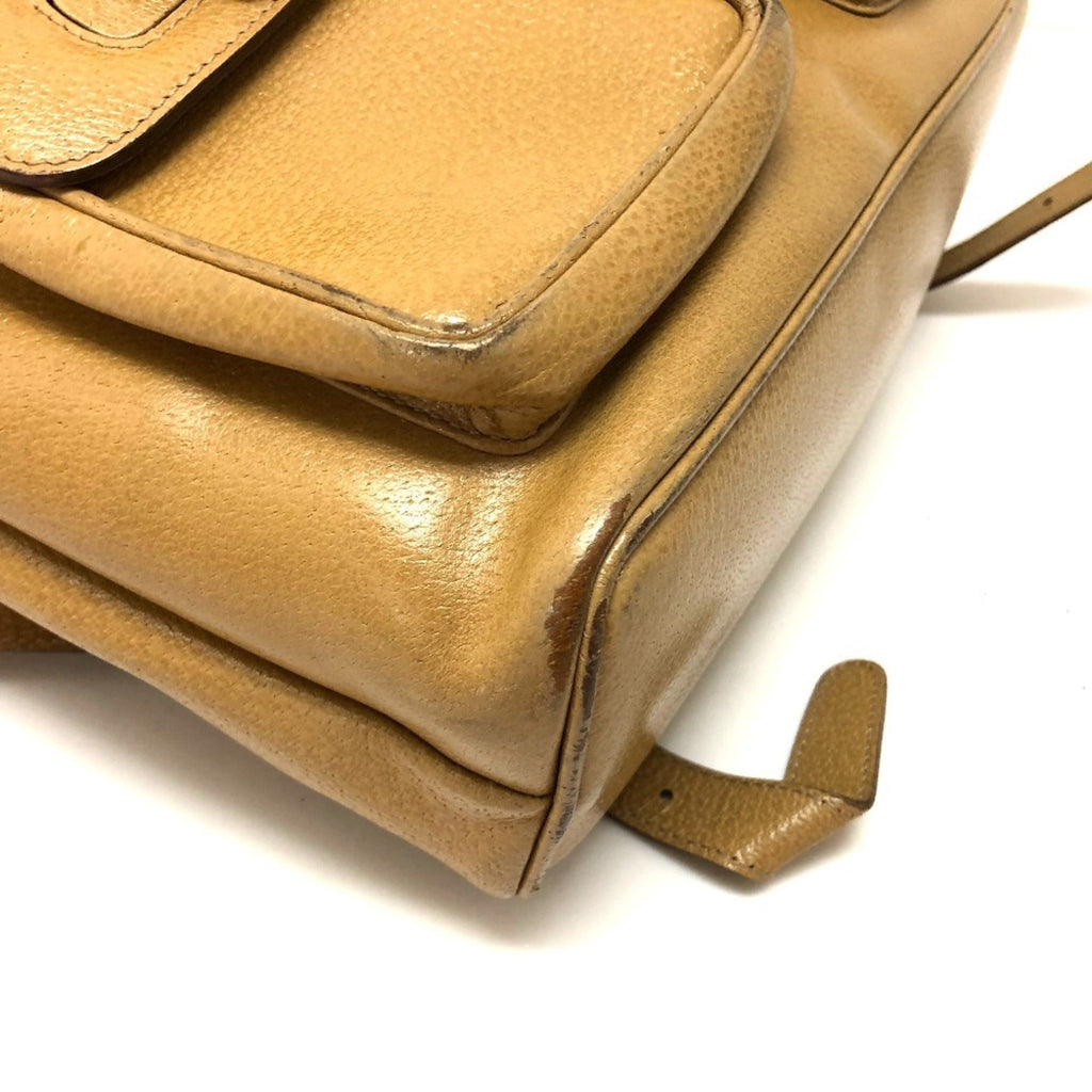 Gucci Bamboo Beige Leather Backpack (Pre-Owned)